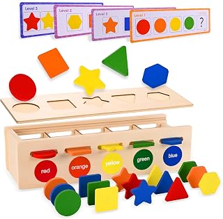 VIINKEN Montessori Toys for 1 2+ Year Old, Color Shape Sorter Box,Learning Educational Preschool Toys for 1 2 3 4 5 Year Old Baby Toddlers