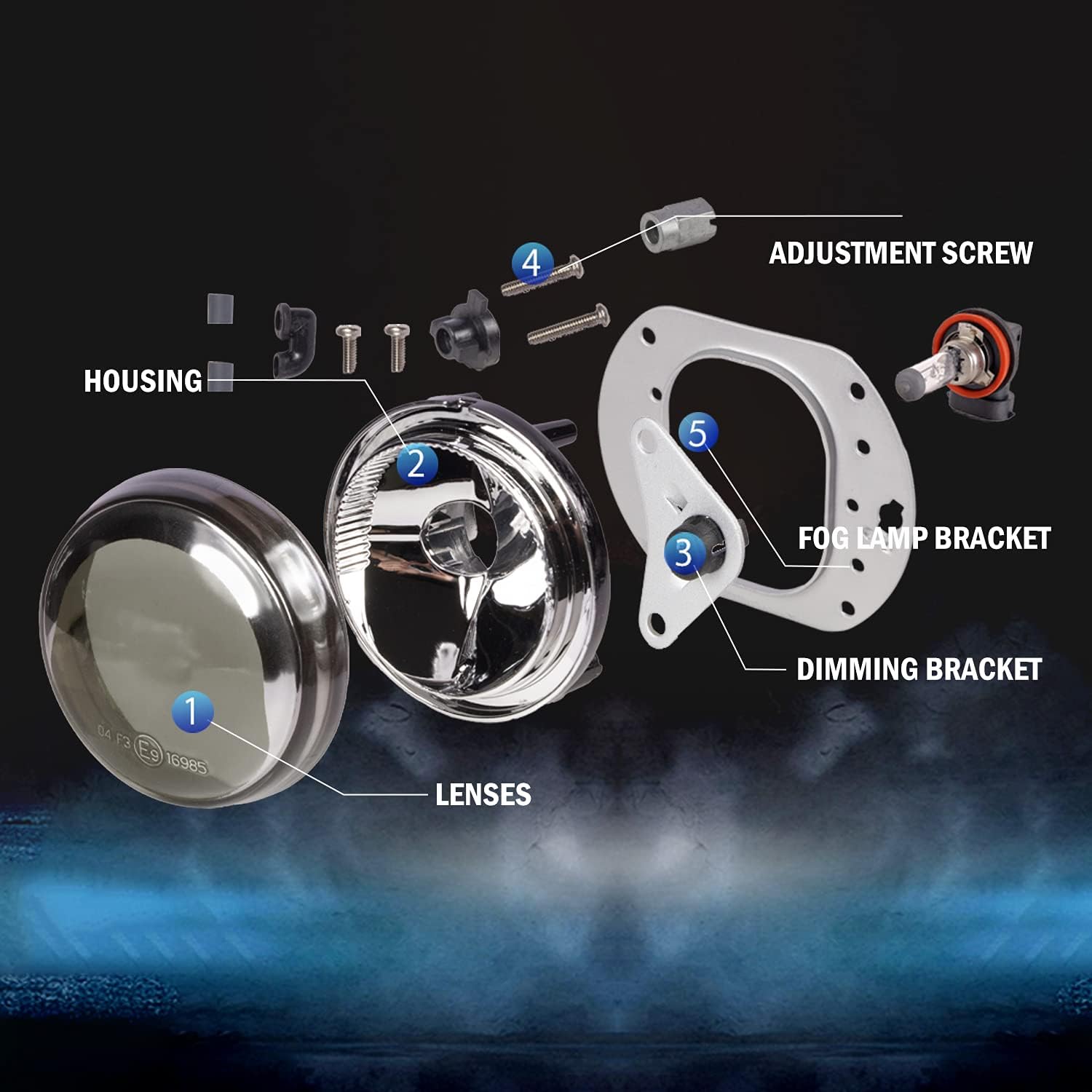 Fog Lights For 2007-2013 Mercedes Benz (W204 C250 C300 C350 C63) C209 CLK350 CLK55 CLK63 W216 CL550 CL600 CL63 CL65 W164 ML320 ML450 ML550 ML63 w/AMG/Sport Pkg ONLY Smoke