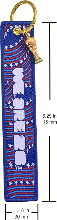 Official FIFA World Cup 2026 Collectors Keychain - CANMEXUSA Tri-Nation Host Edition - 6.2 Premium Embroidered Fabric Keyring with Mini 3D Trophy Replica - Souvenir for Backpacks & Luggage