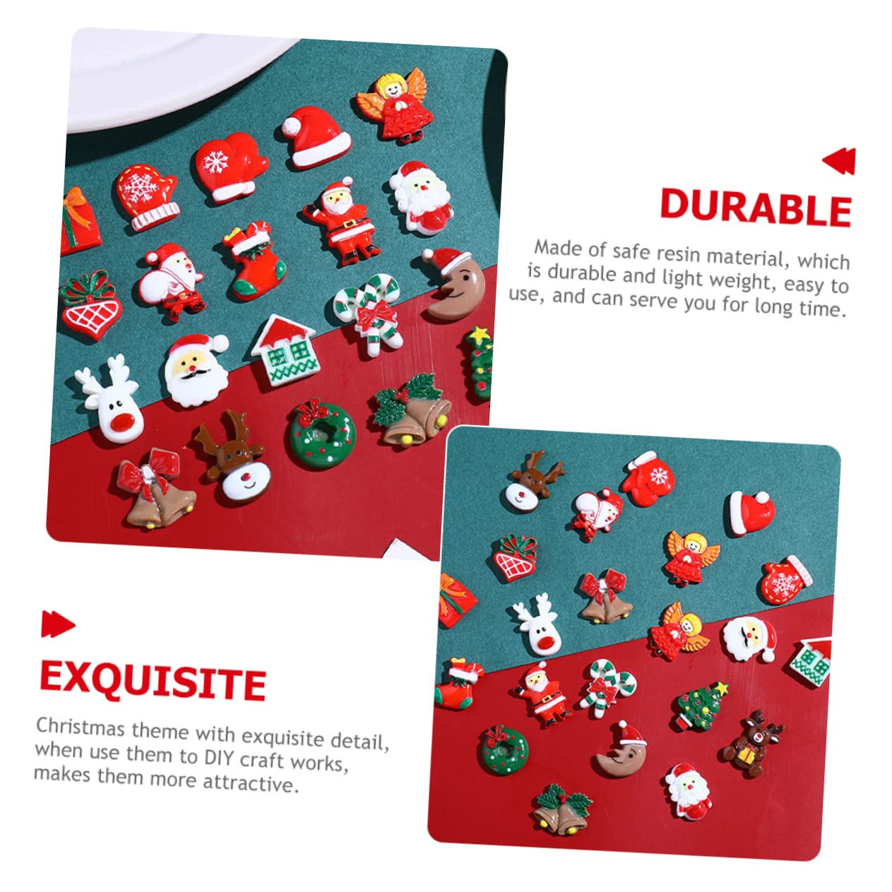 SEWACC 250piezas Accesorios De Resina Para Manualidades De Navidad Adornos Temáticos Para Decoración De Árbol Sombreros y Varios estilos