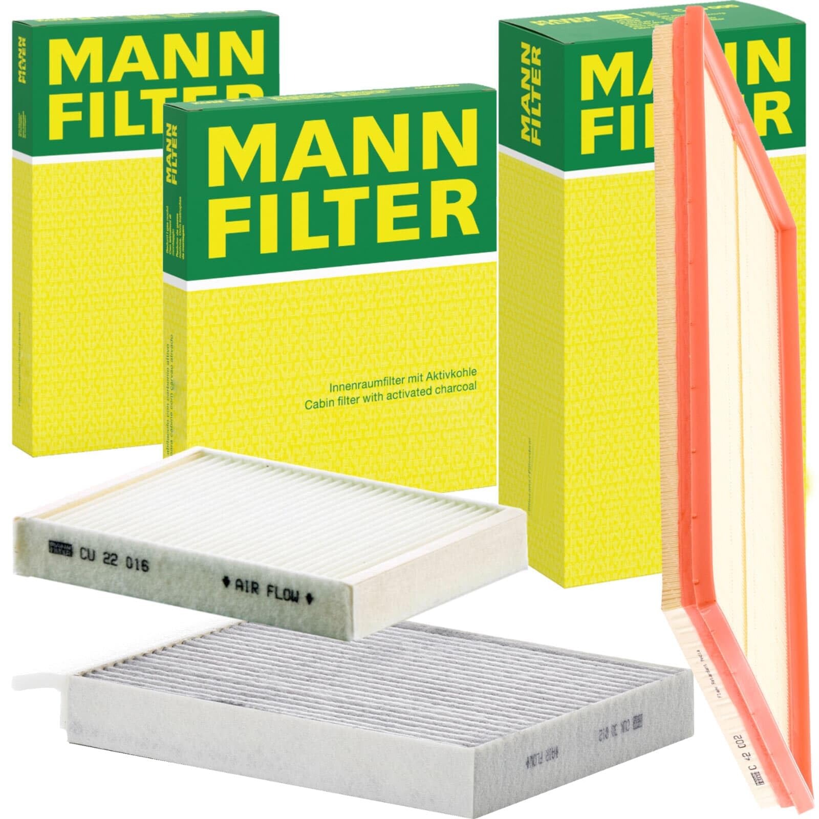 Mann Filter Inspektionspaket | CU22016,( LA1263)+CUK30012, (LAK1198)+C42002 Mann passend fürMERCEDES V Klasse Vito W447+Marco Polo