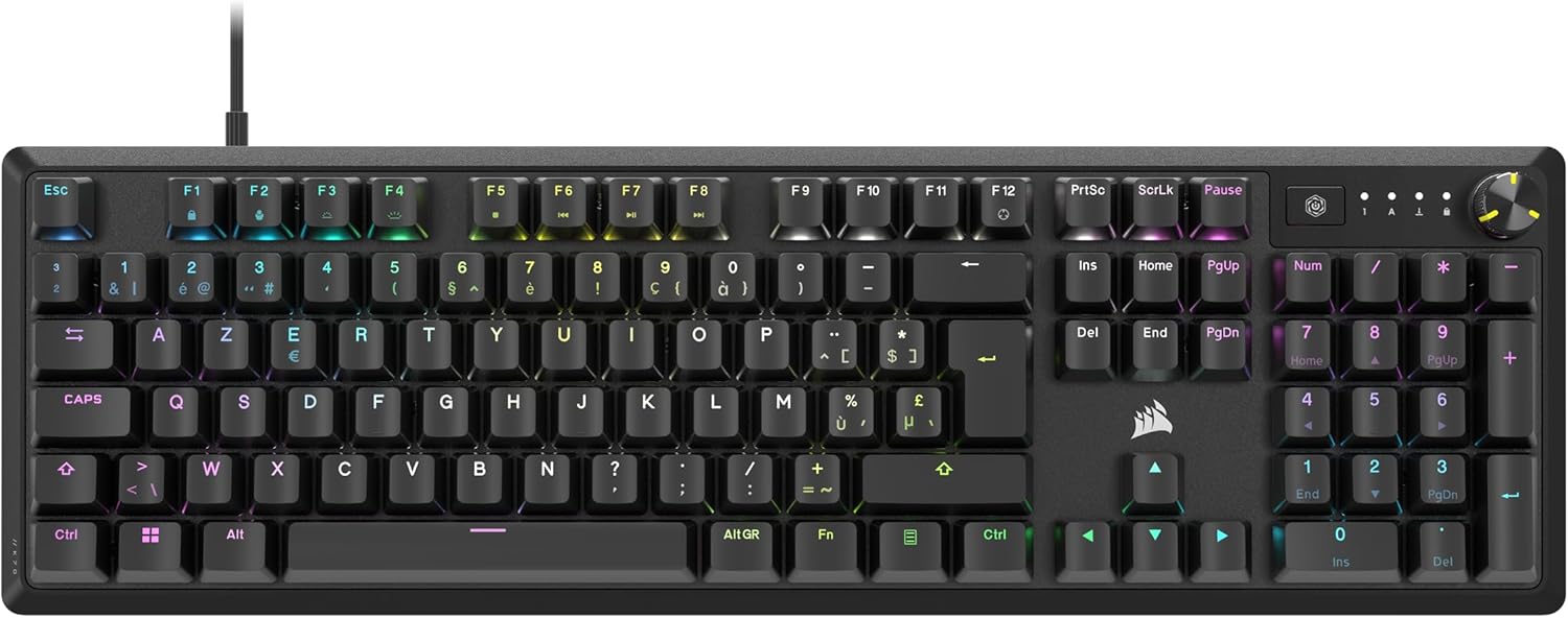 K70 RGB Core Mechanical Gaming Keyboard - Backlit RGB LED LineairRed - BE Azerty - Zwart (PC/Mac/Xbox/PlayStation) - Tastiera gaming