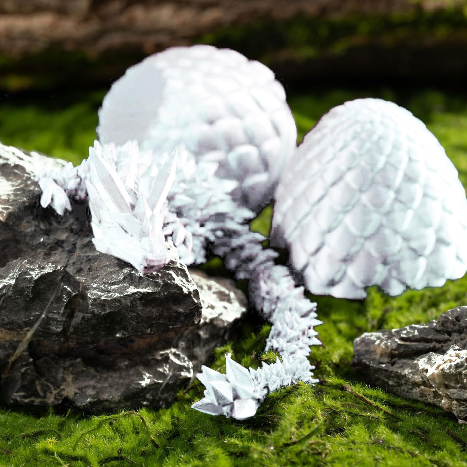 Œuf De Dragon En Cristal – Imprimé 3D, S'ouvre, Dragon Articulé – Fidget Adulte – Décoration Fantastique – PLA écologique