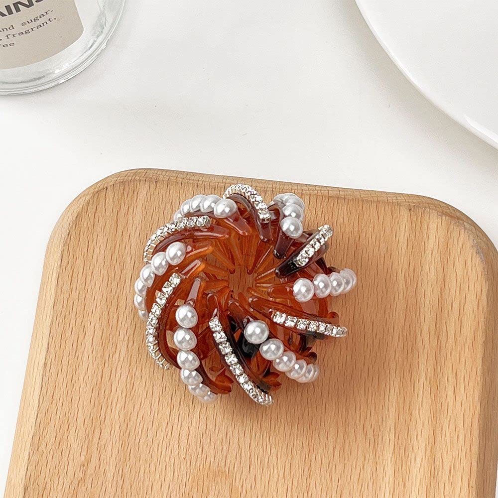 Pince à cheveux nid d'oiseau extensible pour chignon et queue de cheval