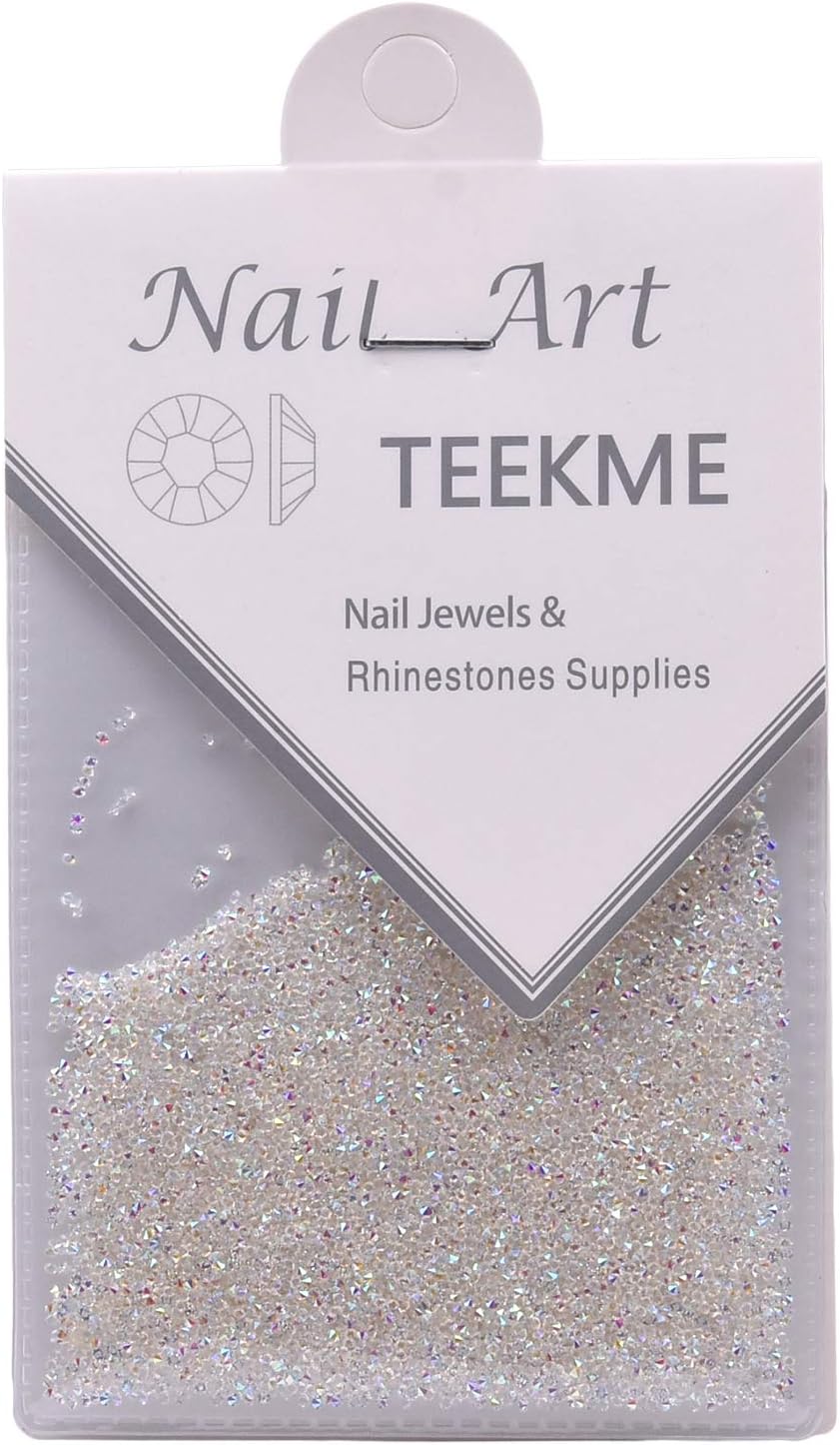 10000Pcs Ultra Mini 1.3mm Micro Diamond Glass Sand Rhinestone Crystals AB Long Lasting Shine Like Swarovski for Nail Art Beauty Makeup DIY Craft Dekor