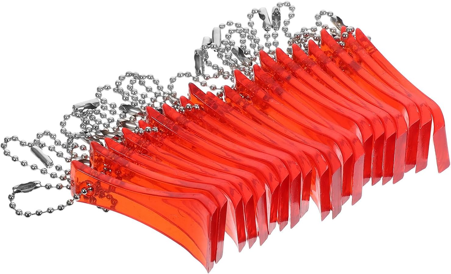20pcs Red Plastic Lotto Scratcher Card Scraper Tool with Keyring, Portable Ticket Scratch off Tool for Lottery Games and Card Label Removal