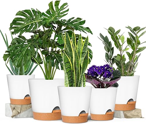 Miniatura 22 de GARDIFE 10/9/8 inch Plant pots, planters for Indoor Plants, self Watering Plant Pot, Flower pots, Black