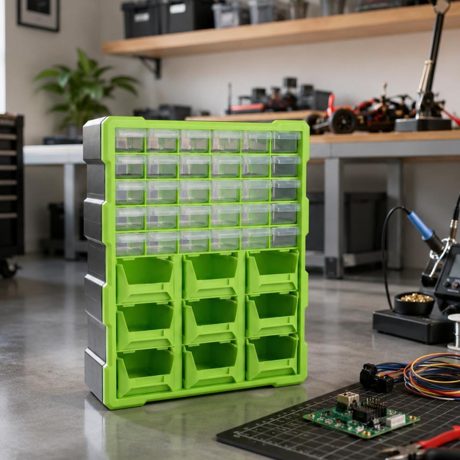 Mobile Organizer Cassetti Trasparenti Leggero Cassettiera Componenti Elettronici Multiuso Cassettiera PP Trasparente per Officina