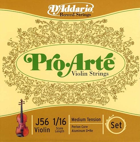 Miniatura 8 de D'Addario J56 44M Pro-Arte - Cuerdas de nailon para violín, tamaño mediano