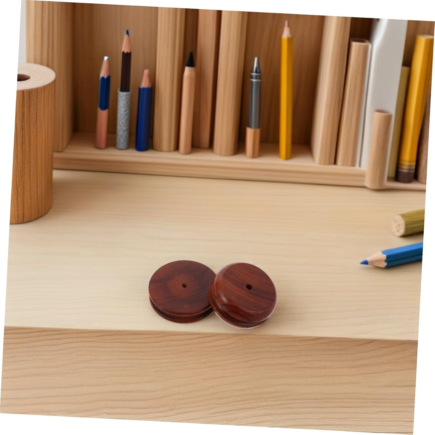 2pcs Wooden Leather Burnishing Tools Round Edge Burnisher for Handwork with Enhanced Productivity and Edge Smoothing, for Studio and Professional Settings