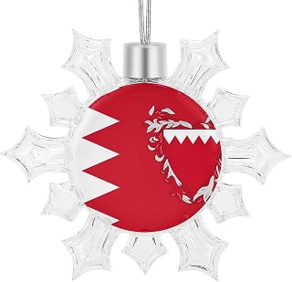 Bahrain Flag Bahraini Emblem Christmas Decorations Hanging Tree Ornaments Snow Shape New Year Party Pendant