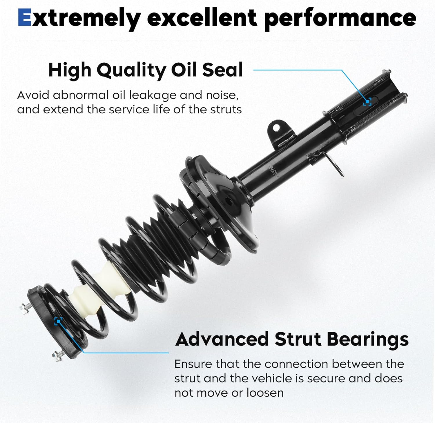 Rear Struts Assembly Fit for 1998-2002 Chevy Prizm, 1993-1997 for Geo Prizm, 1993-2002 for Toyota Corolla 4WD (Excludes Wagon), Shock Absorber & Sway Bar End Link, Replace for 171953 K9545 (4Pcs)