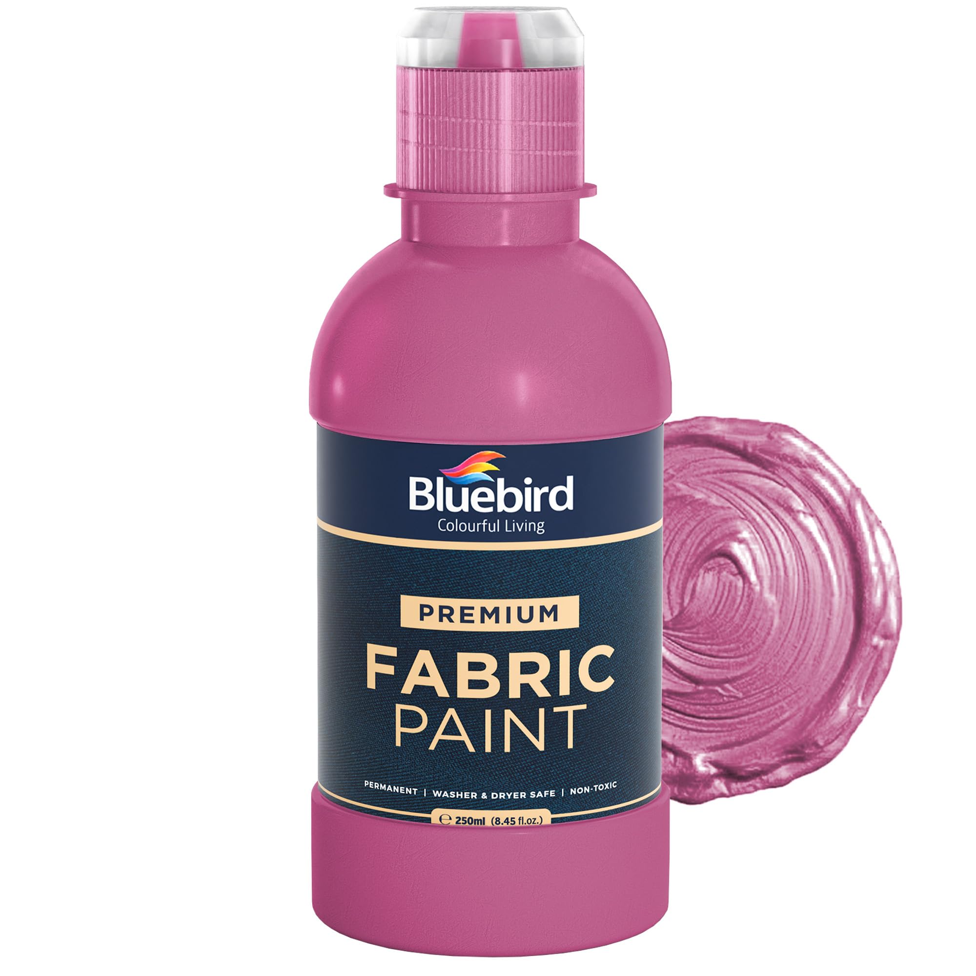 BLUEBIRD Fabric Paint, Cosmic Pink, 8.5 Fl Oz, Permanent Fabric Paints for Clothes, Furniture Upholstery