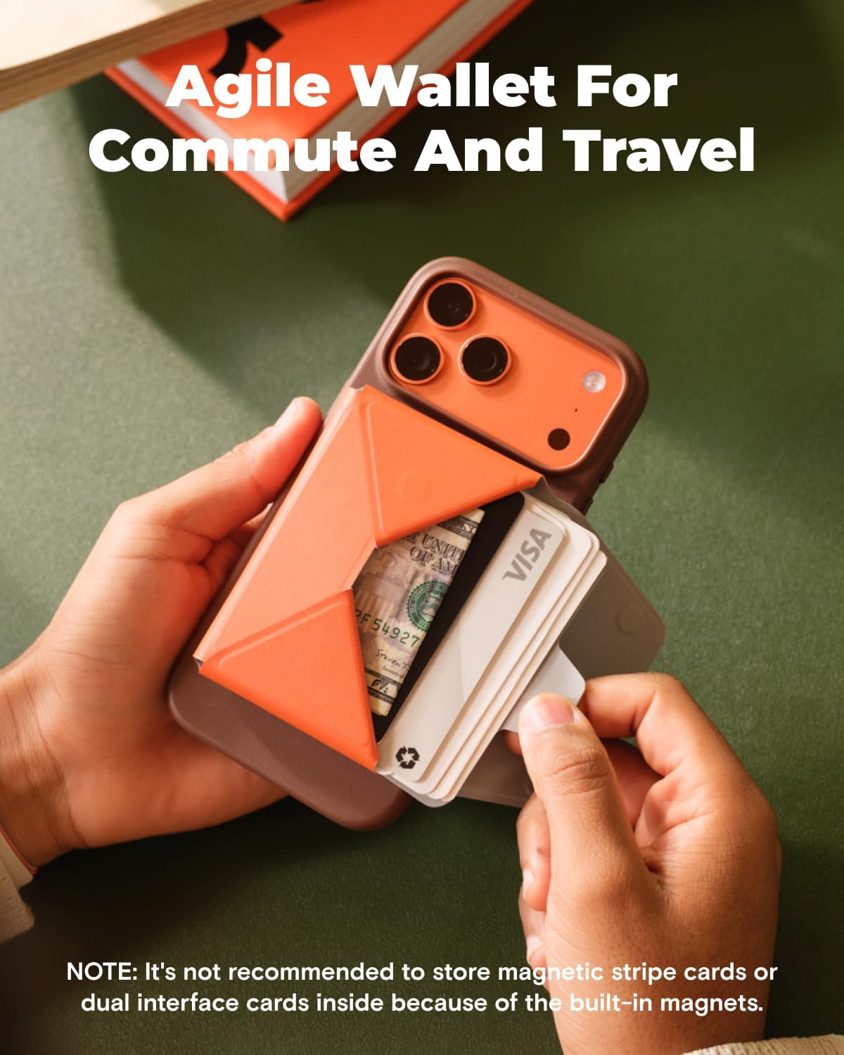 MOFT Magsafe Wallet, 8-Card Holder, Magnetic Phone Stand with Pull to Access Design, RFID Blocking, Angle Adjustment & MOVAS Minimalist Snap Field Wallet for Men Travel Essentials,Sunrise - Image 2