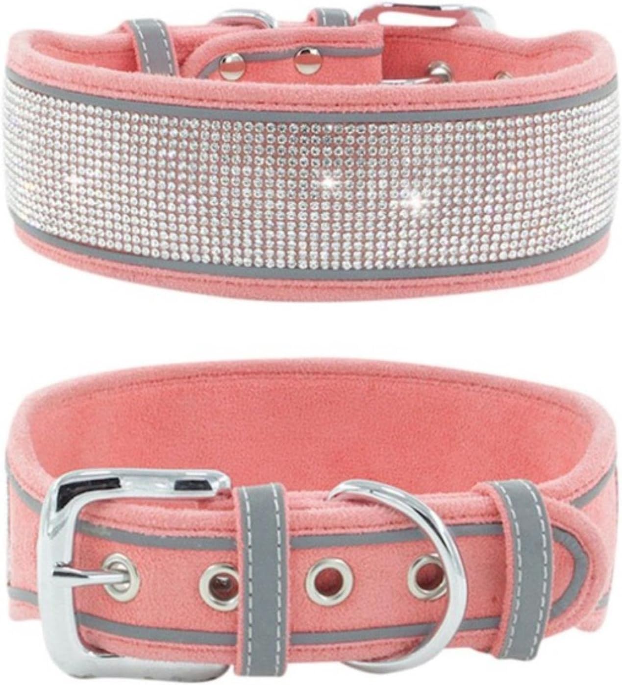 Colliers pour chiens personnalisés en strass rouge doux taille M
