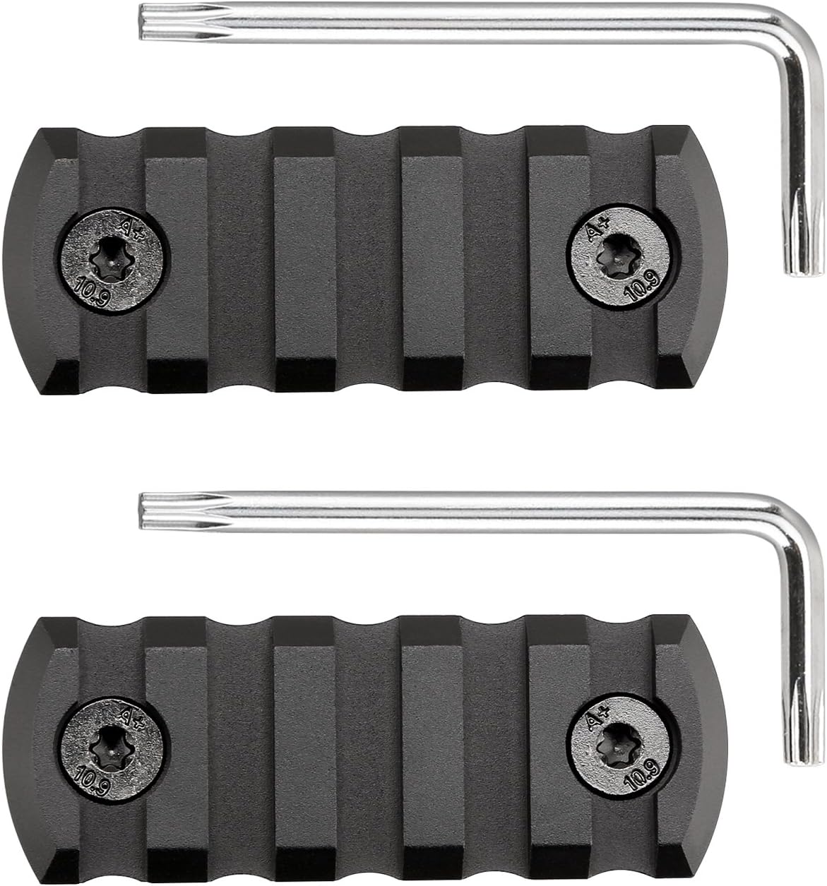 SportsEveryday Picatinny/Weaver Rail for MLok handguards, Aluminum alloy,5-slot,pack of 2
