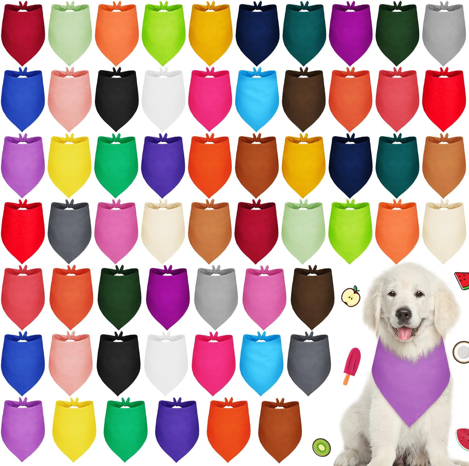 60 Pcs Dog Bandanas Bulk Heat Transfer Dog Bibs Sublimation Dog Bandana Blank DIY Triangle Washable Dog Bibs Scarfs Adjustable Pet Bandana Kerchief Apparel Accessories for Dog Puppy Cat Pet (L Size)