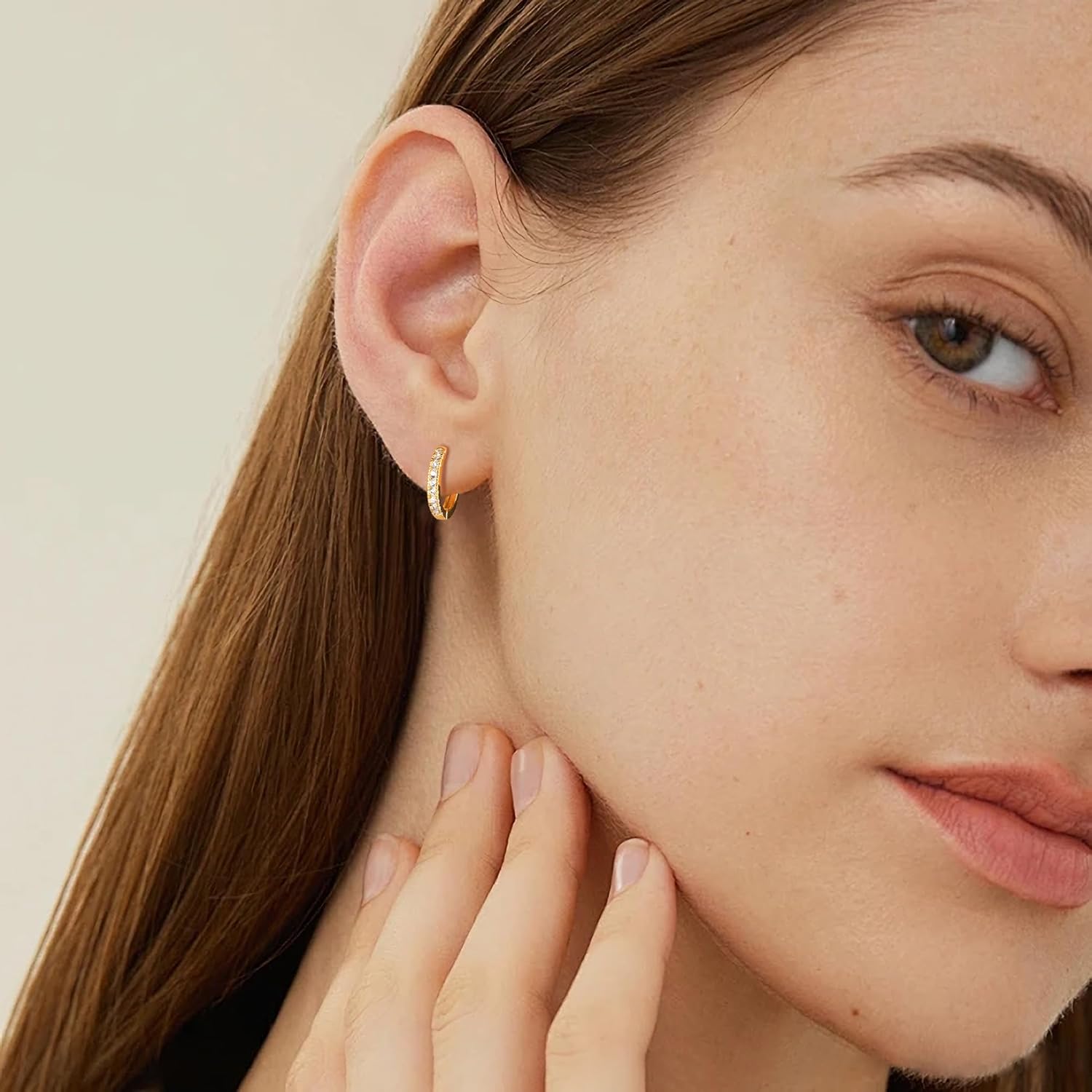 micuco 3 Pairs Small Hoop Earrings Tiny Cartilage Earrings for Women Cubic Zirconia Earrings Huggie Hoop Ear Piercing Earrings for Men 8mm 10mm 12mm - Image 9