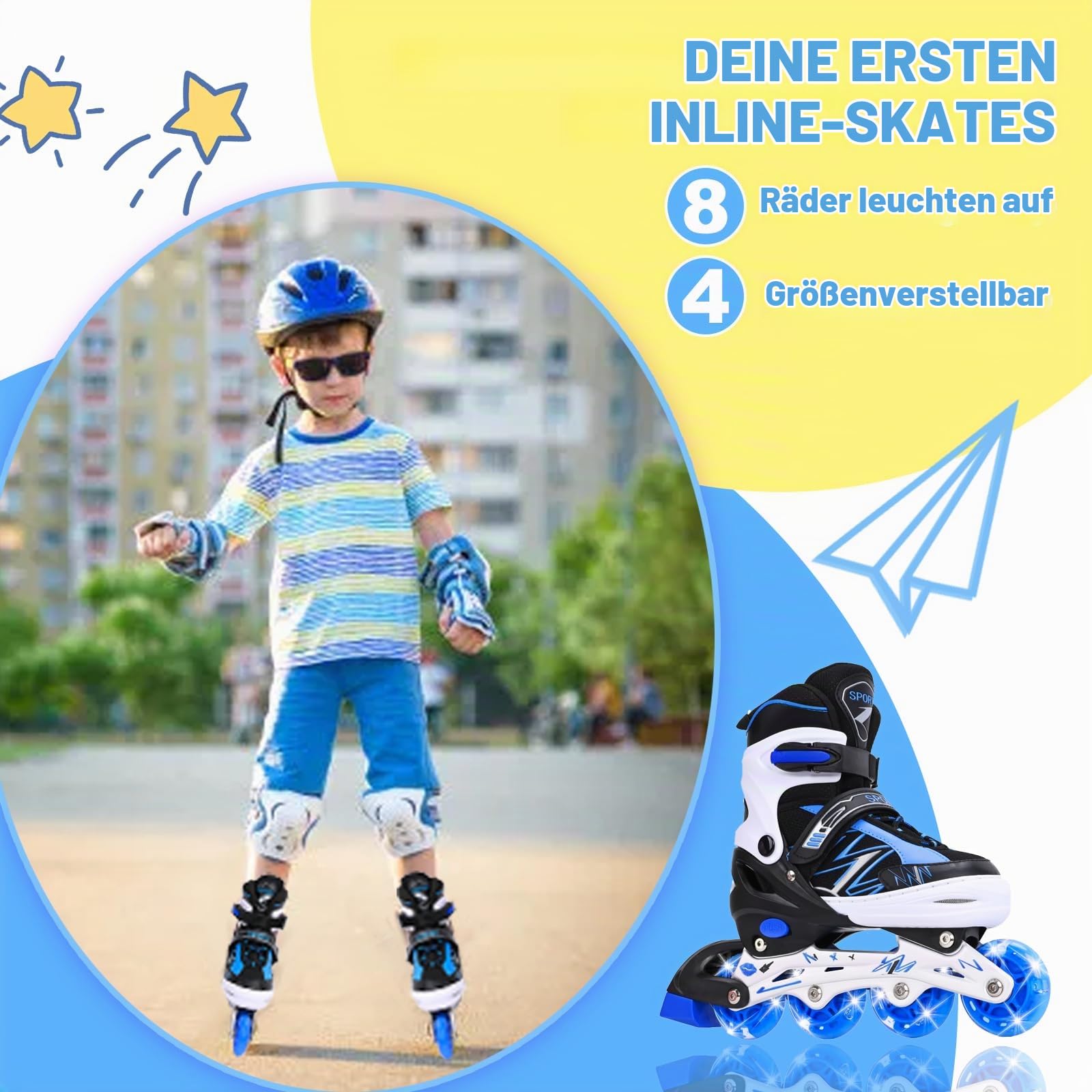 Verstellbare Kinder Inliner Inline Skates für Jungen Mädchen