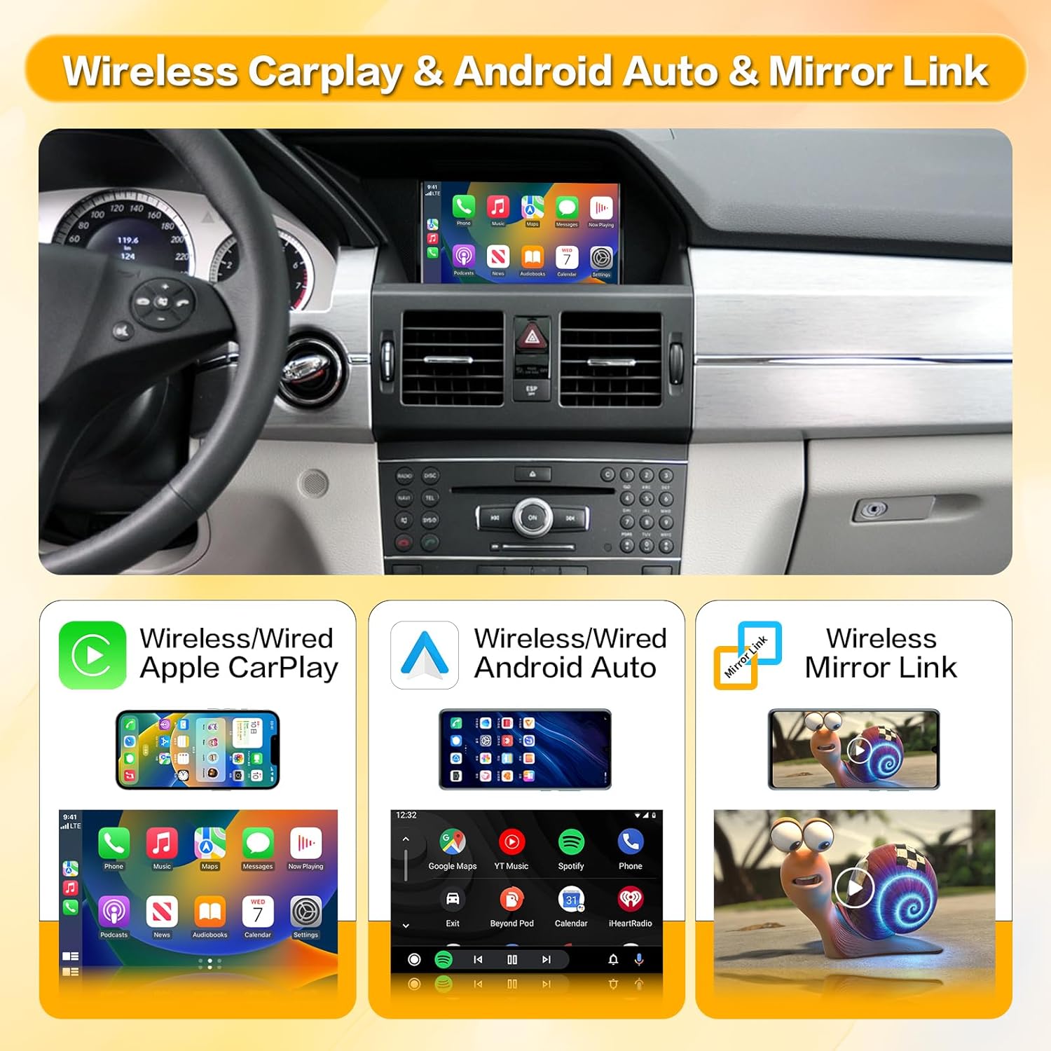 Image showing Wireless Carplay, Android Auto, and Mirror Link functionalities