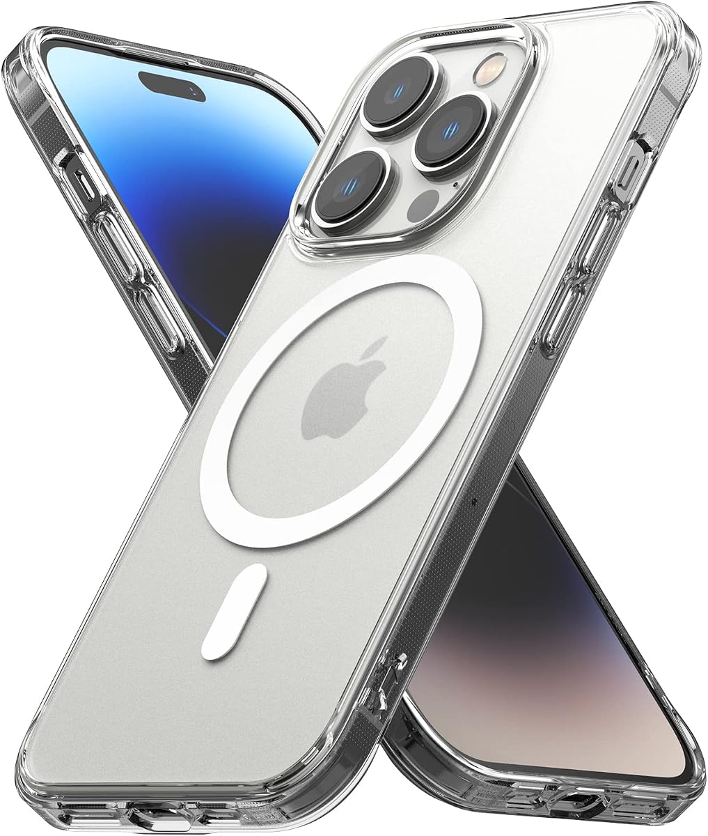 Ringke for iPhone 14 Pro Case [Fusion Magnetic Matte Clear] | Compatible with MagSafe, Oil & Dirt Resistant, Anti-Fingerprint Technology Prevents Oily Smudges, Feels Velvety Soft