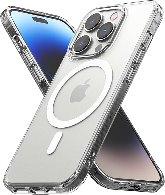 Ringke Fusion Magnetic Matte Case Compatible with iPhone 14 Pro (6.1-Inch), Translucent Matte Hard Back Shockproof Soft TPU Bumer Phone Cover - Matte Clear