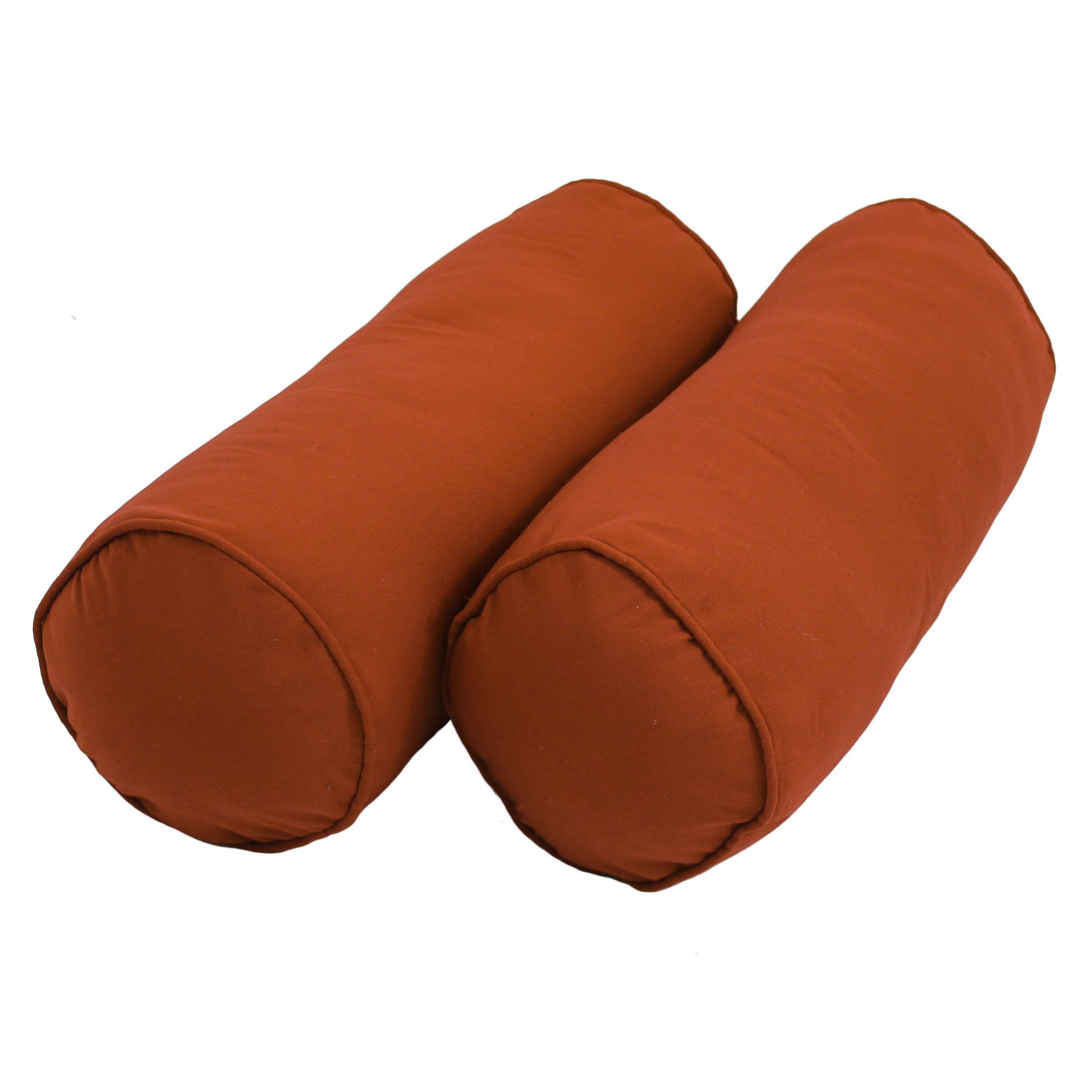 Blazing Needles Corded Twill Bolster Pillows (Set of 2), 20" x 8", Spice, 2 Count