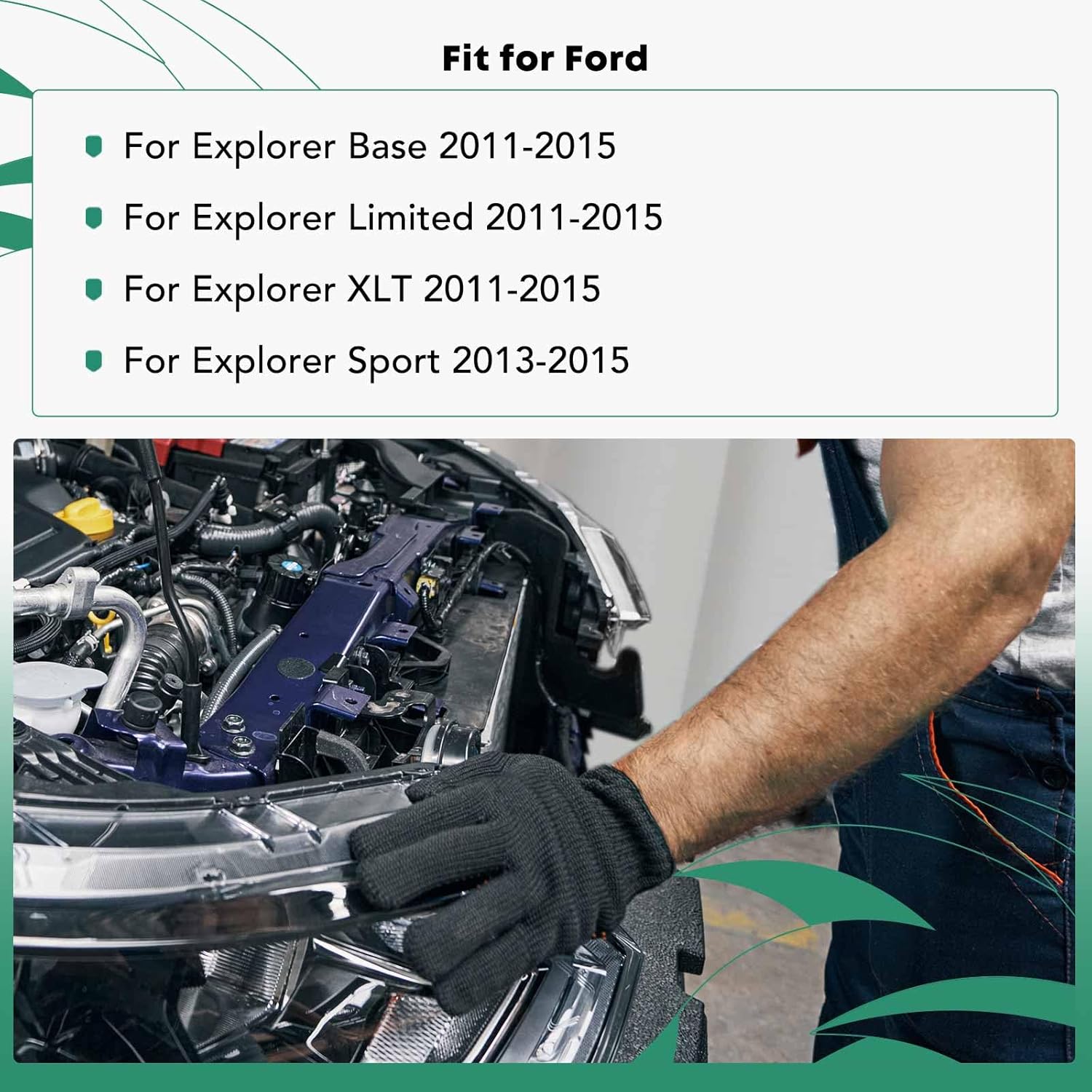 YHTAUTO Radiator Support Fit for Ford Explorer 2011-2015, Radiator Core Support Assembly