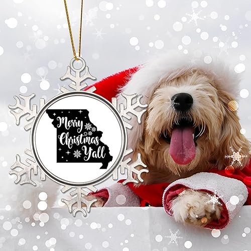 Miniatura 27 de South Dakota Xmas Tree Ornaments American State USA States Metal Snowflake Christmas Tree Hanging Ornament Merry Christmas Y’All Christmas South