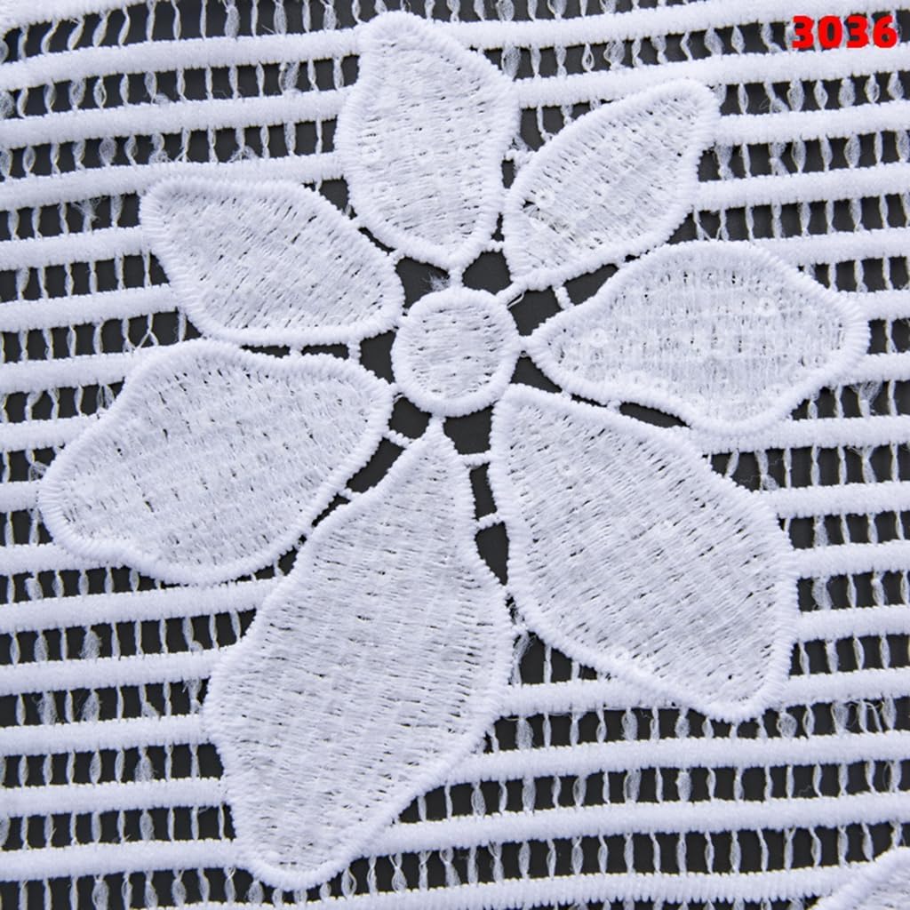African Lace Fabric 5 Yards, French Jacquard Embroidery Water Soluble Solid White Lace Fabric for Party Wedding Dress