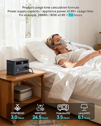 Miniatura 8 de DaranEner Estación de energía portátil de 350 W, salidas de CA de onda sinusoidal de 288 Wh, batería de respaldo para el hogar, generador solar de