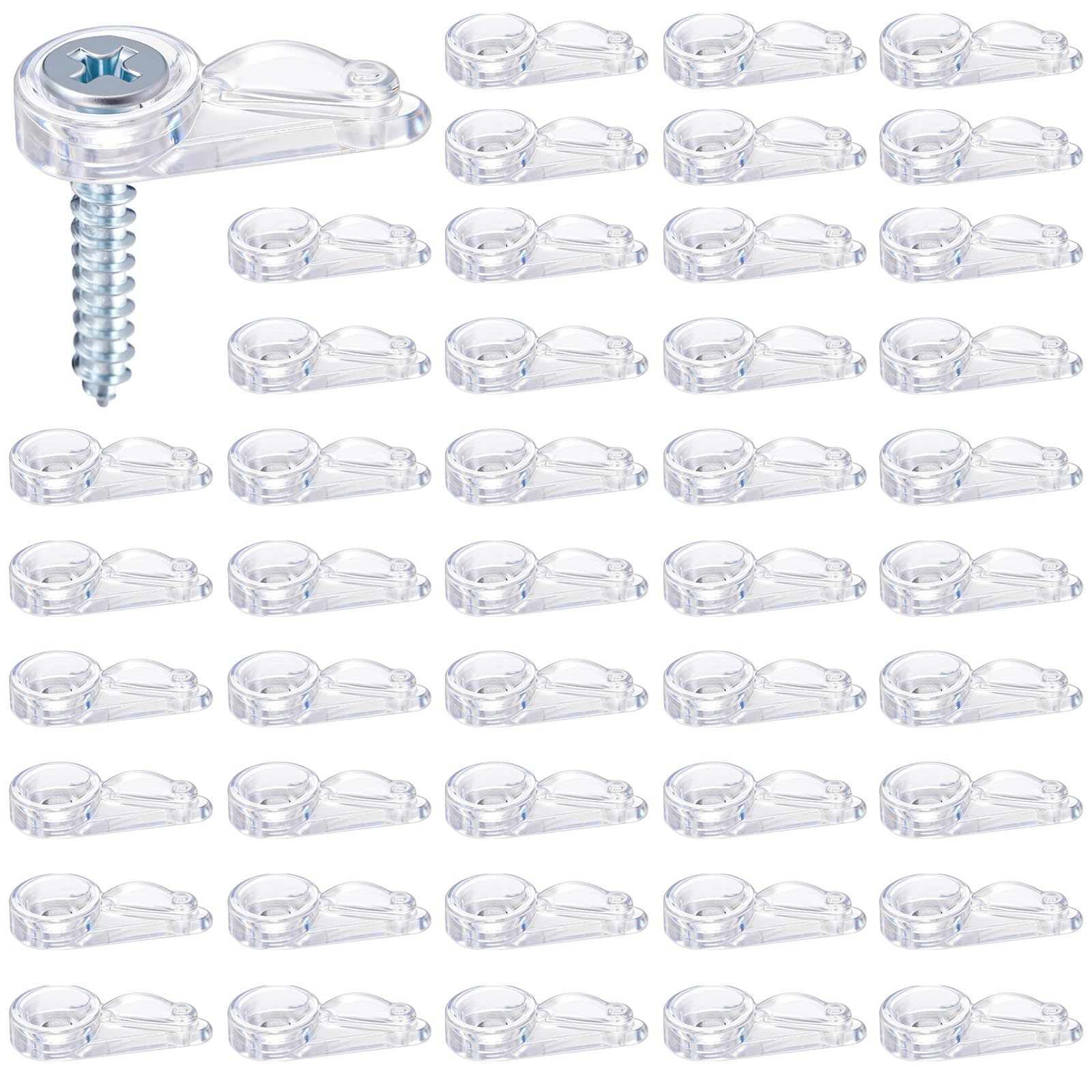 Clips de fixation pour vitre d'armoire transparente et contre-fenêtre avec vis