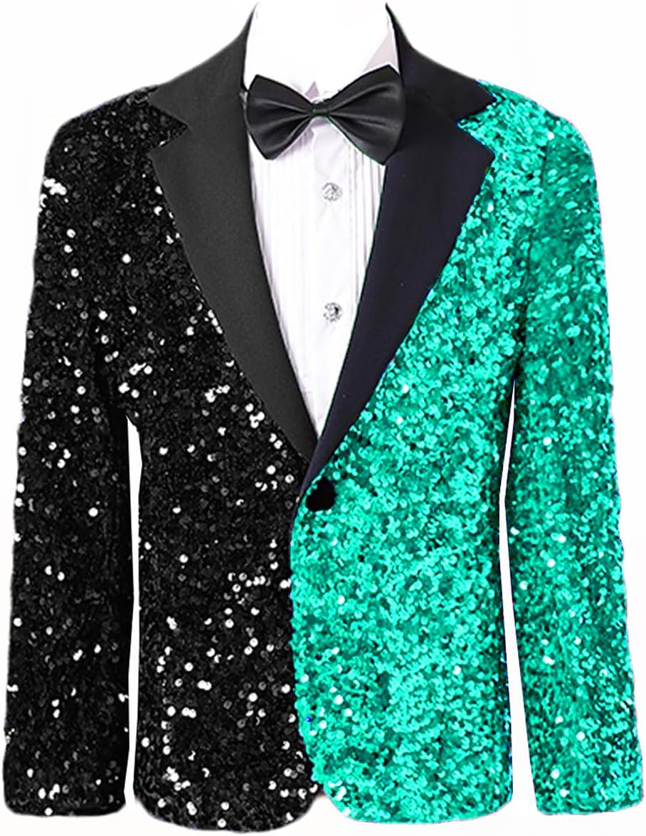 Boys' Suit Metallic Jacket Sequin Blazer Toddler Kids Youth Blazer & Sport Coat Party Prom Birthday