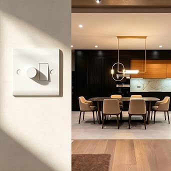 LED Dimmer and Rocker Wall Light Switch Combo, 2 Gang 2 Way Switch & Trailing Dimmer On/Off Trailing Edge Switches for LED/Halogen Bulbs/Incandescent Lights