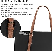 Vista 5 de Laptop Bag for Women Waterproof Lightweight Leather 15.6 Inch Computer Tote Bag Business Office Briefcase Large Capacity Handbag Shoulder Bag