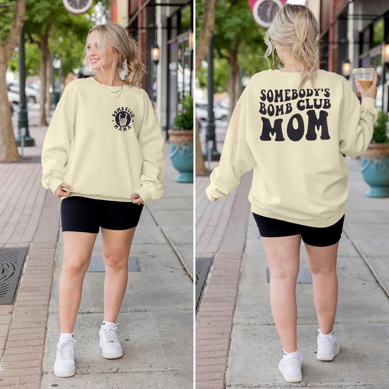 UNIQUEONE Mama Sweatshirts for Women Oversized:Mom Sweatshirts Crewneck Mama Shirts Mom Life Pullover Tops - Image 5