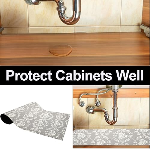 Miniatura 4 de AiBOB Tapete impermeable para debajo del fregadero, forros absorbentes de secado rápido para fregadero que protegen los gabinetes, forros duraderos