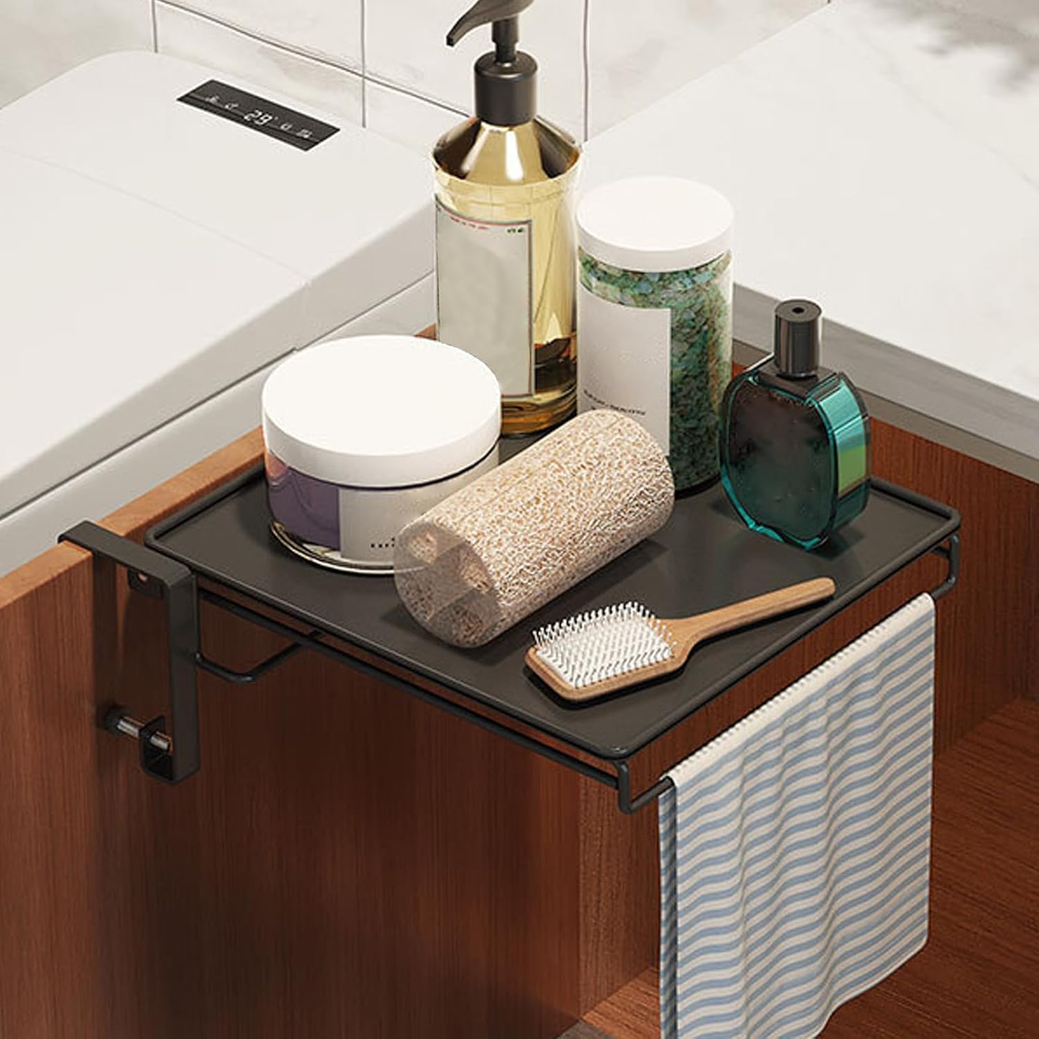 Wall Mounted Folding Table, Floating Workbench Exterior, Space-Saving Kitchen Auxiliary Table, Metal Construction Sturdy, Wall Desk Storage Accessory, Laundry Office Balcony Bedroom Studio Use