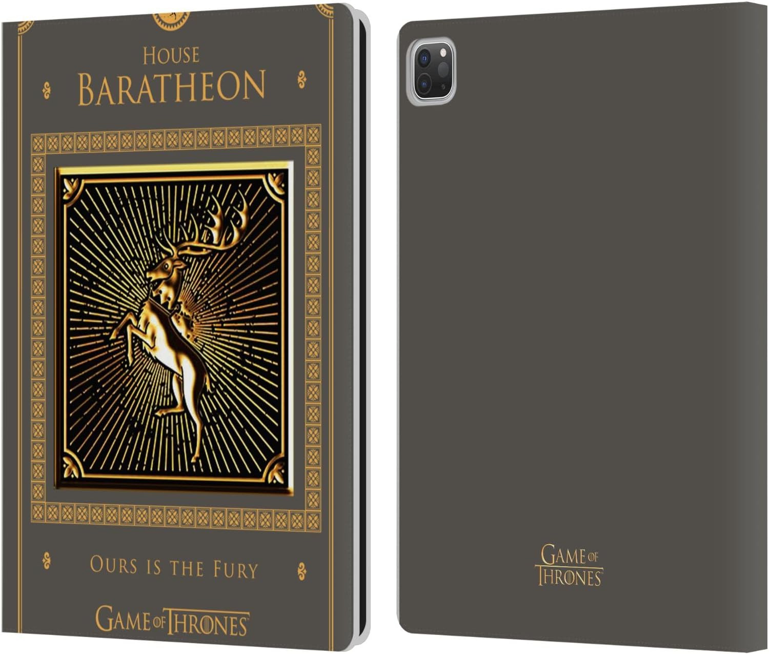 Head Case Designs Officially Licensed HBO Game of Thrones Baratheon Border Golden Sigils Leather Wallet Case Compatible with Apple iPad Pro 13 M4 2024
