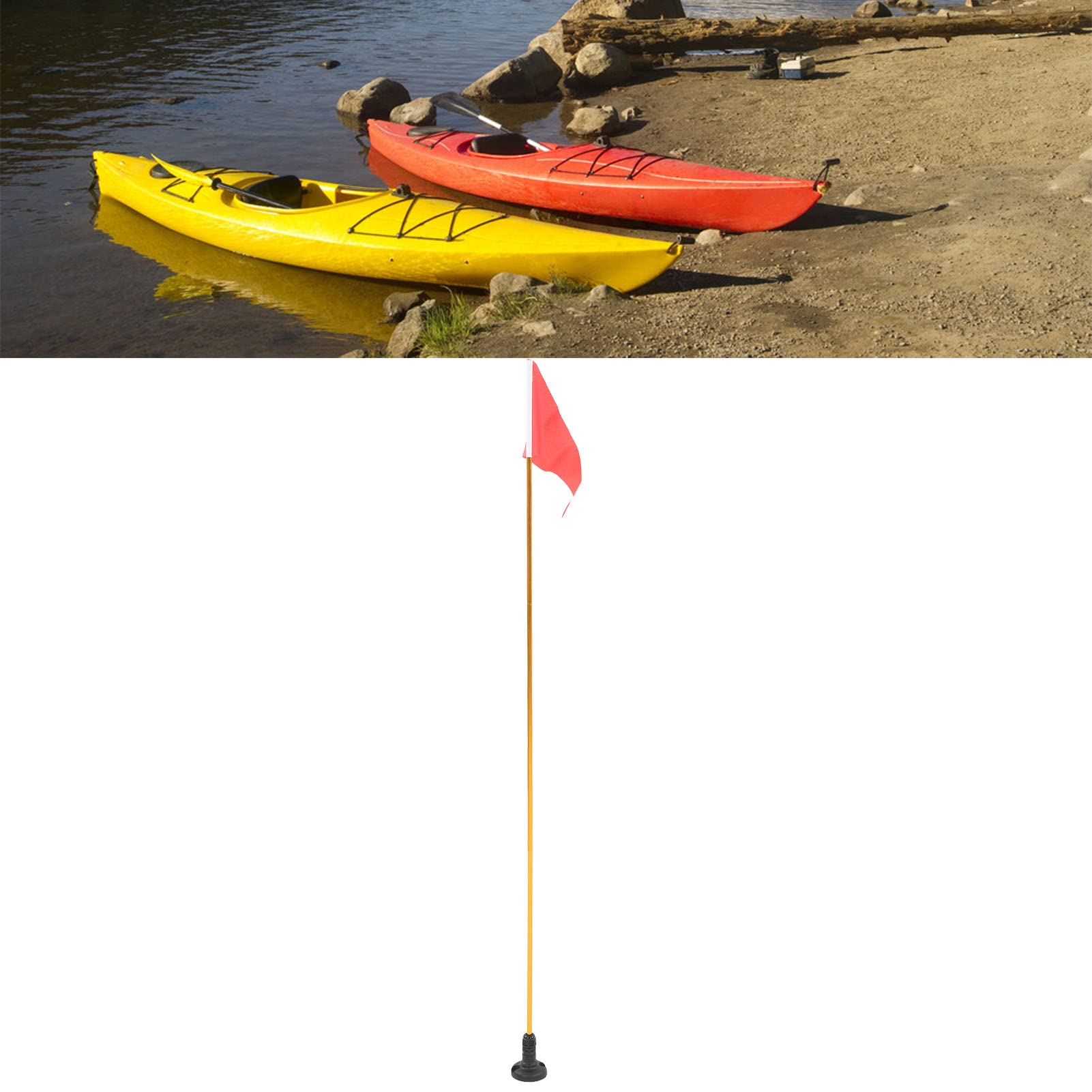 Bandiera Di Sicurezza Per Kayak Con Asta Telescopica In Alluminio – Kit Fai Da Te Per Canoa, Barche E Gommoni