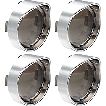 NTHREEAUTO 2 Inch Bullet Smoked Turn Signal Light Lens Cover with Chrome Visor Bezels Compatible with Harley Dyna Street Glide Road King