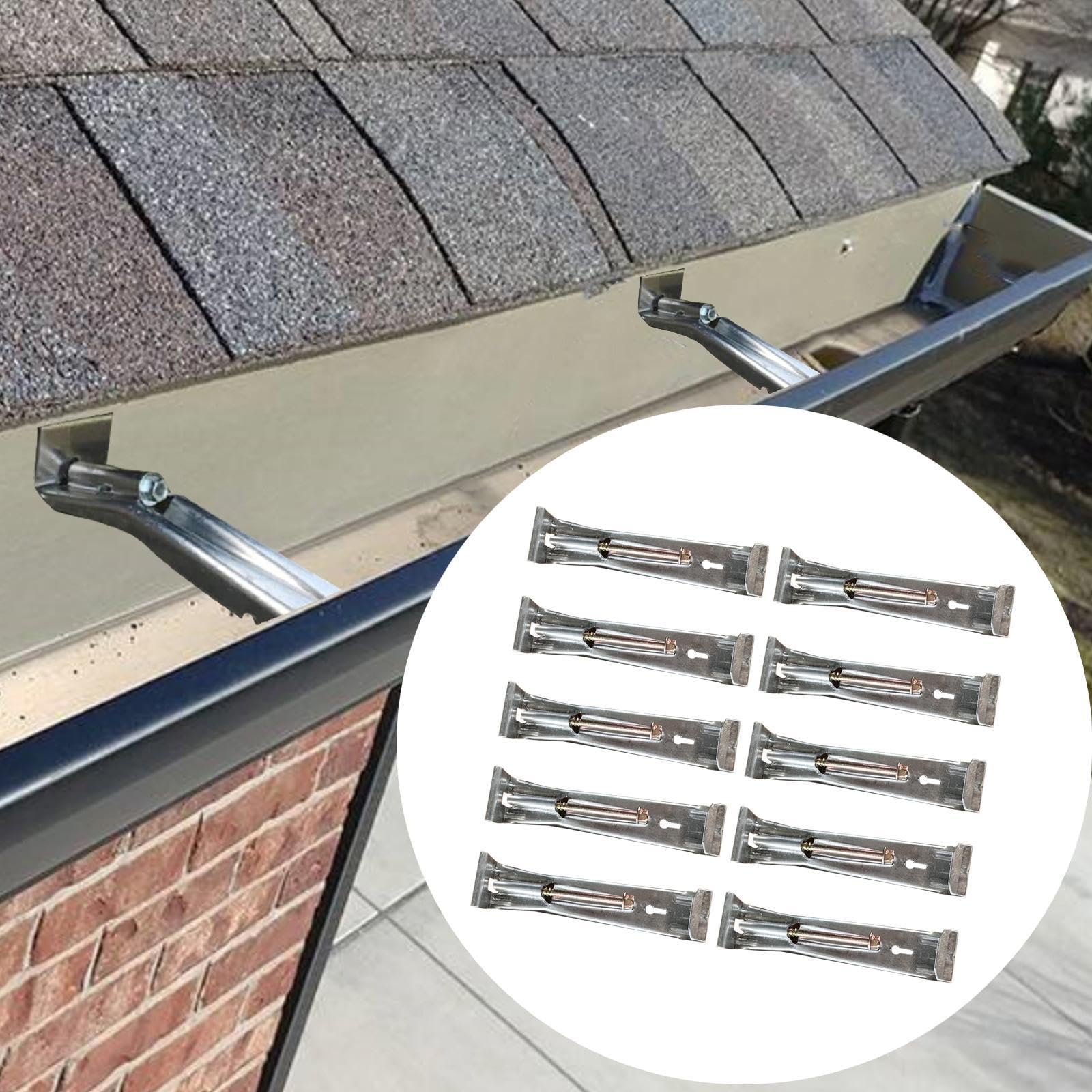 The Style Sutra 10 Pieces 5 inch Heavy Duty Easy Install Rain Gutter Brackets Gutter Hangers-image-12