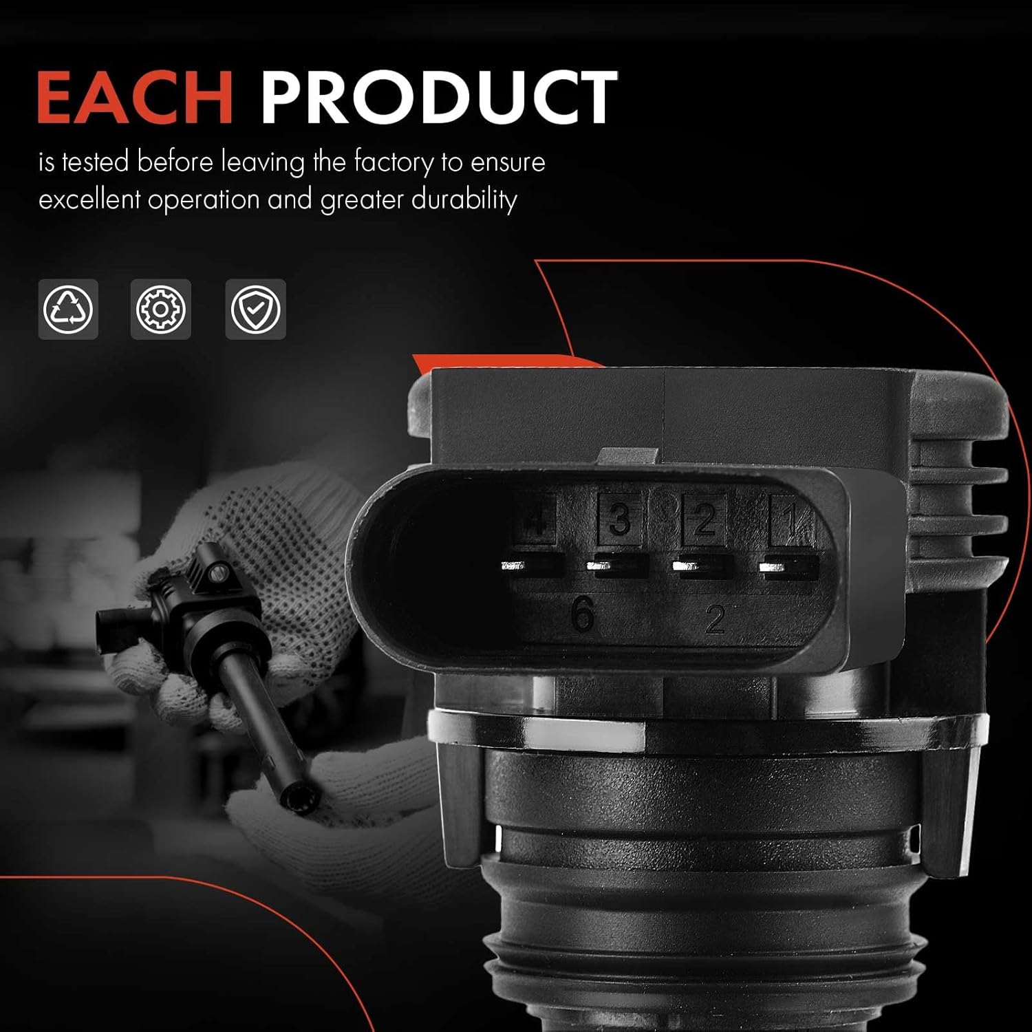 A-Premium Engine Ignition Coil Pack Set of 4 Compatible with Volkswagen Jetta Passat Golf Tiguan Beetle CC Eos GTI Rabbit & Audi A3 A4 A5 A6 TT Quattro allroad Q3 Q5 & More