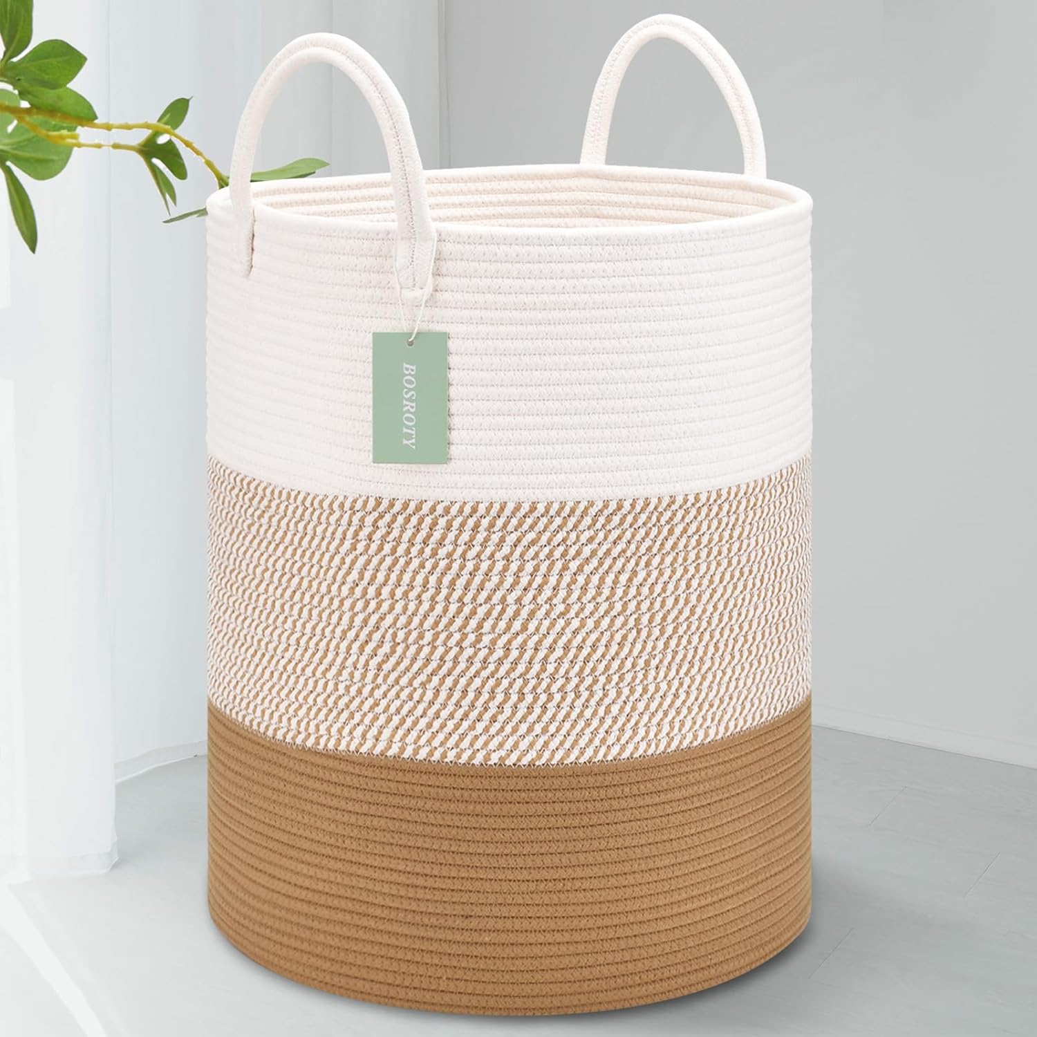 Amazon.co.jp BOSROTY Extra Large Blanket Basket, Tall Laundry Basket
