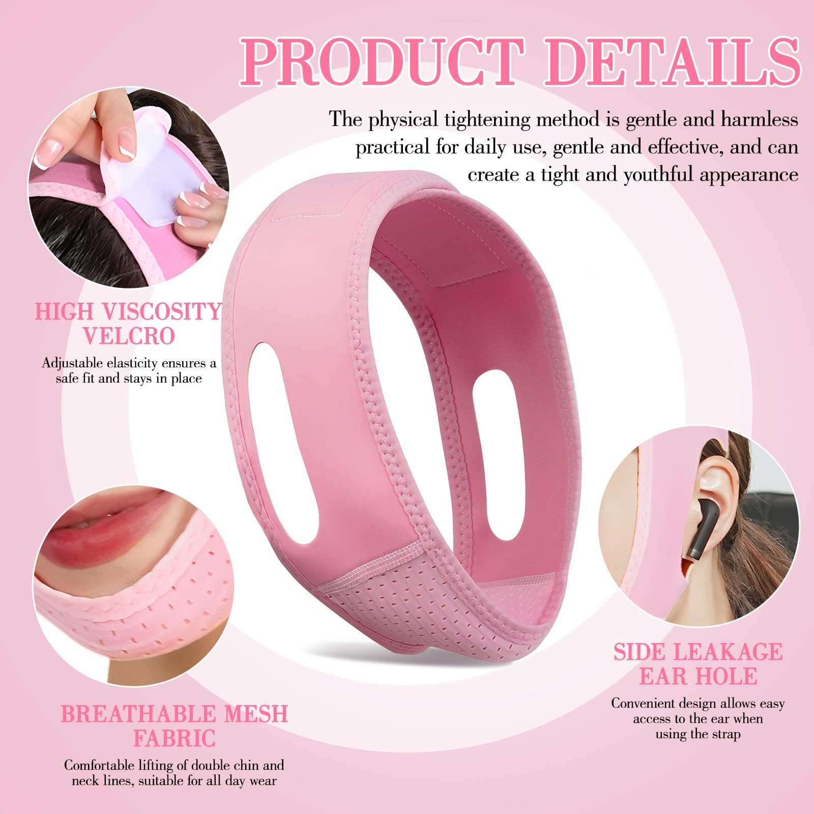 MáScara Lifting Facial Reutilizable,Reductor De Papada,V Line Lifting Mask,Para Papada,Para Jawline Y Doble MentóN Y MáScara Para Dormir,Efecto V-Line Y ReduccióN De Papada