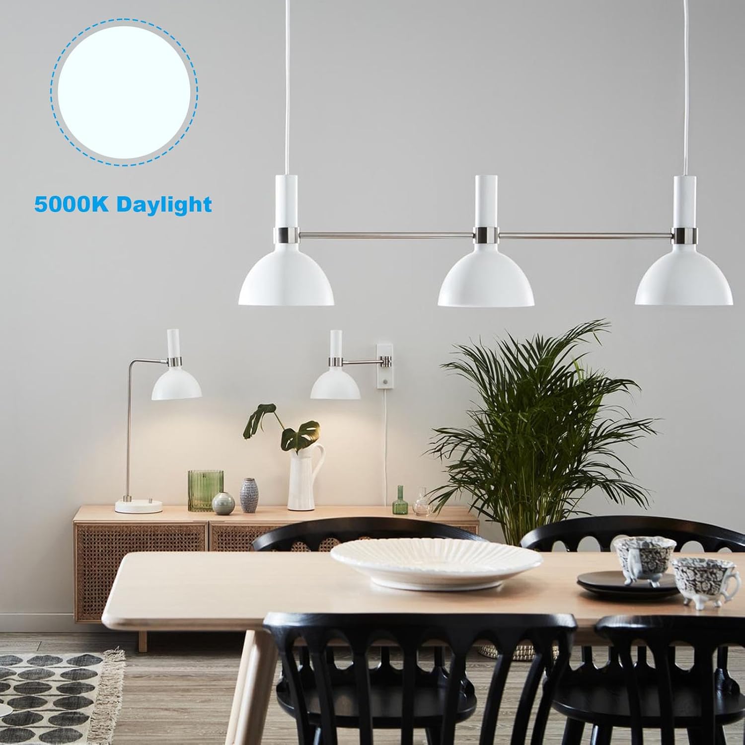 MorningLight Dimmable A15 LED Light Bulb 75 Watt Equivalent, A15 Daylight 5000K LED Light Bulb 75 Watt for Ceiling Fan, Wall Sconces, Pendant Light, Efficient 8.5W, 800LM, E26 Base, 8 Pack