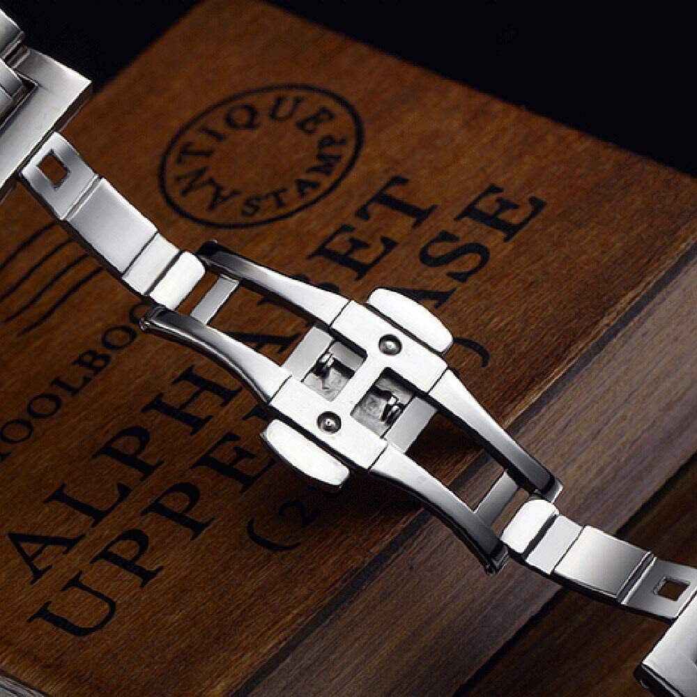 Sangle de montée 18/19/20/22/26/26 / 28 mm de Largeur en Argent en Acier Inoxydable pour Les Montres intelligentes Business Smart Watches (Bande: 26 mm)