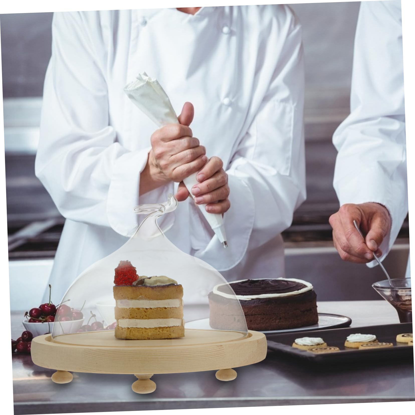 Amosfun 1 Set Glass Dessert Cover for Cake and Fruit Height Elegant Food Display for Parties Keeps Desserts Fresh and Delicious