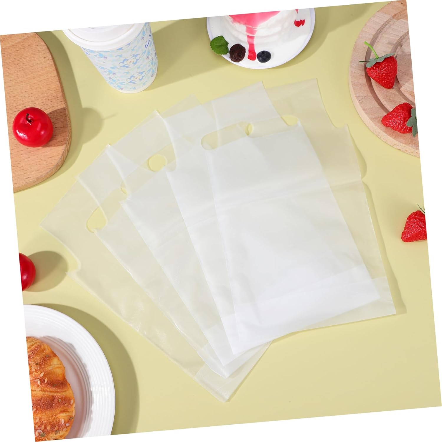 500pcs Portable Handle Drink Bags for Takeout Coffee and Beverages Transparent Beverage Storage Bags for Shops and Events Reliable and Sturdy Drink Carriers