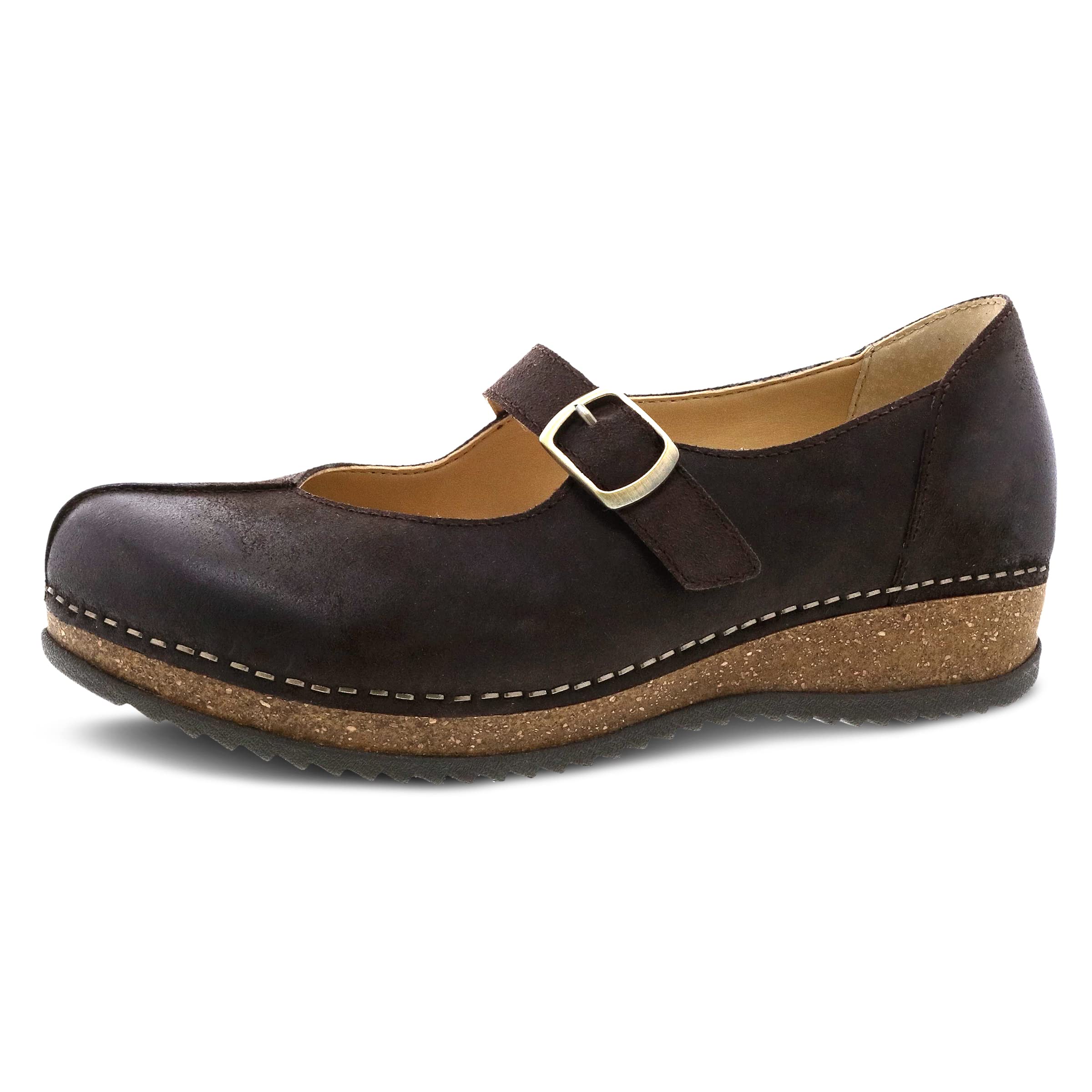 Dansko Women's Mika Mary Jane - Dual Density Cork/EVA Midsole and Lightweight Rubber Outsole Provide Durable and Comfortable Ride on Patented Stapled Construction